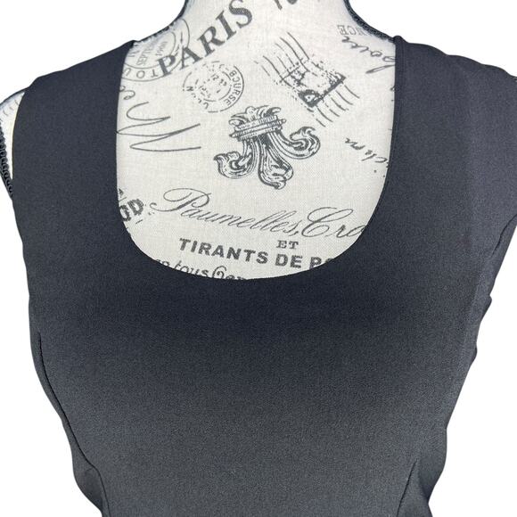 Krisa (S) Black Open Cut Out  Strap Back Scoop Neck Zip Side Crop Top - Picture 8 of 16